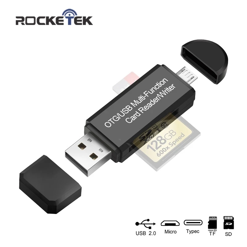 Rocketek usb 2,0 3,0 считыватель карт памяти Тип c OTG android адаптер кардридер для micro SD/TF microsd ридеры ноутбук компьютер