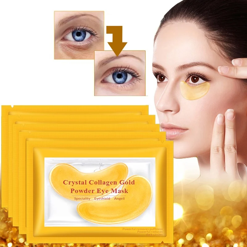 

5 pair Gold Eye Mask Collagen Eye Patches and Emblems 24K Ageless Anti-Wrinkle Sleep Face Mask Remove Black Eye Skin care