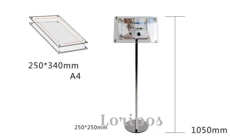 A4 Регулируемый напольные пьедестал знак держатель акриловые плакат знак Дисплей кадров рекламные вывески пол стойки