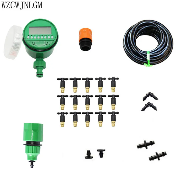 20m DIY Mini Drip System Automatic Watering Timer with Adjustable Brass
