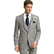 Формальные Txedos жениха Bestmen костюмы заказ моды 5 штук(куртка+ брюки+ жилет+ галстук+ платок) максимумом нагрудные одна кнопка светло-серый