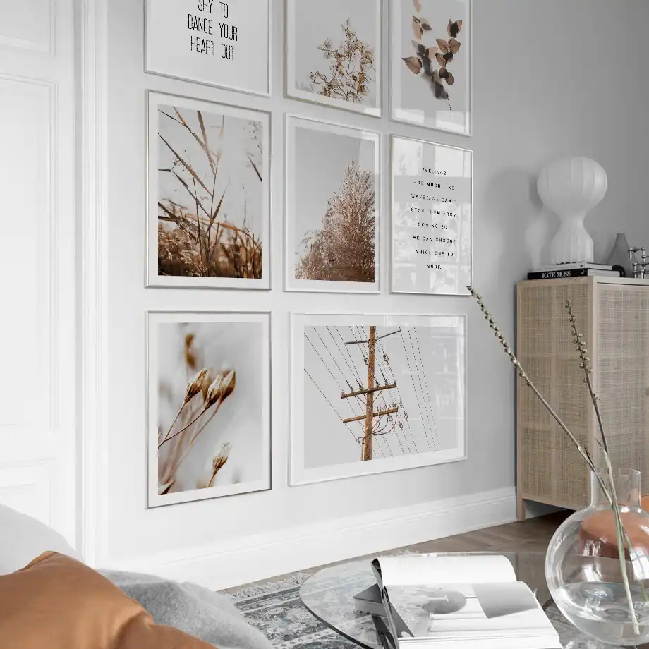 Flower Leaves Wheat Plant Farm Quotes Wall Art Canvas Painting Nordic