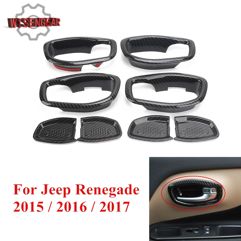 WISENGEAR 1 комплект дверная внутренняя окантовка ручки отделка для Jeep Renegade 2015 2016 2017