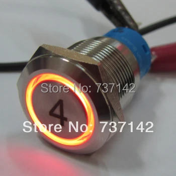 

ELEWIND 19mm Ring illuminated push button with letter(PM192F-11E/R/12V/S with '4')