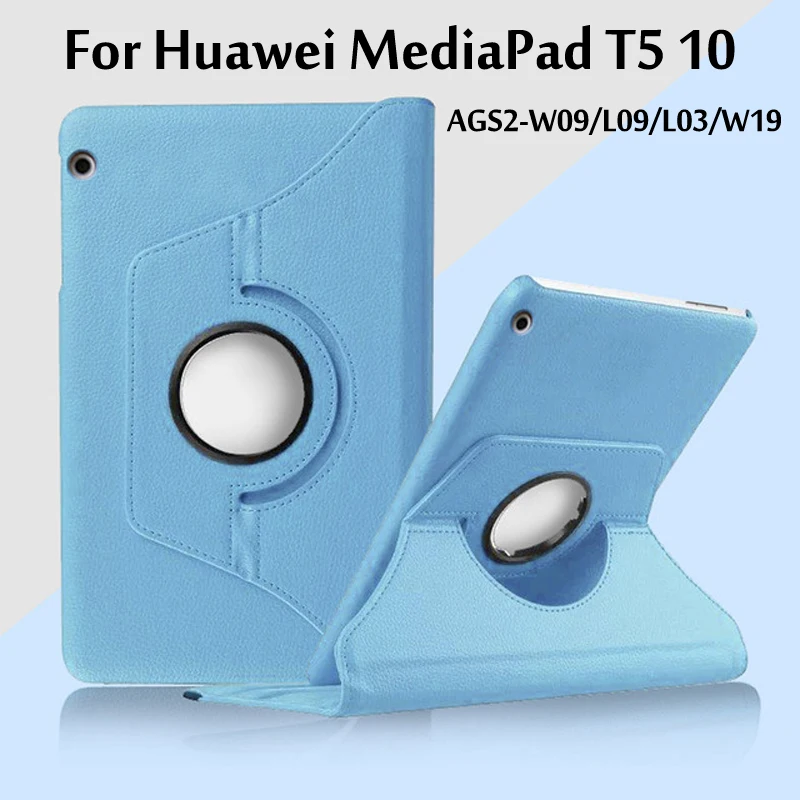 

Case For Huawei MediaPad T5 10 AGS2-W09 AGS2-L09 AGS2-L03 10.1 inch Tablet Case 360 Degree Rotating Cover Slim Protective shell