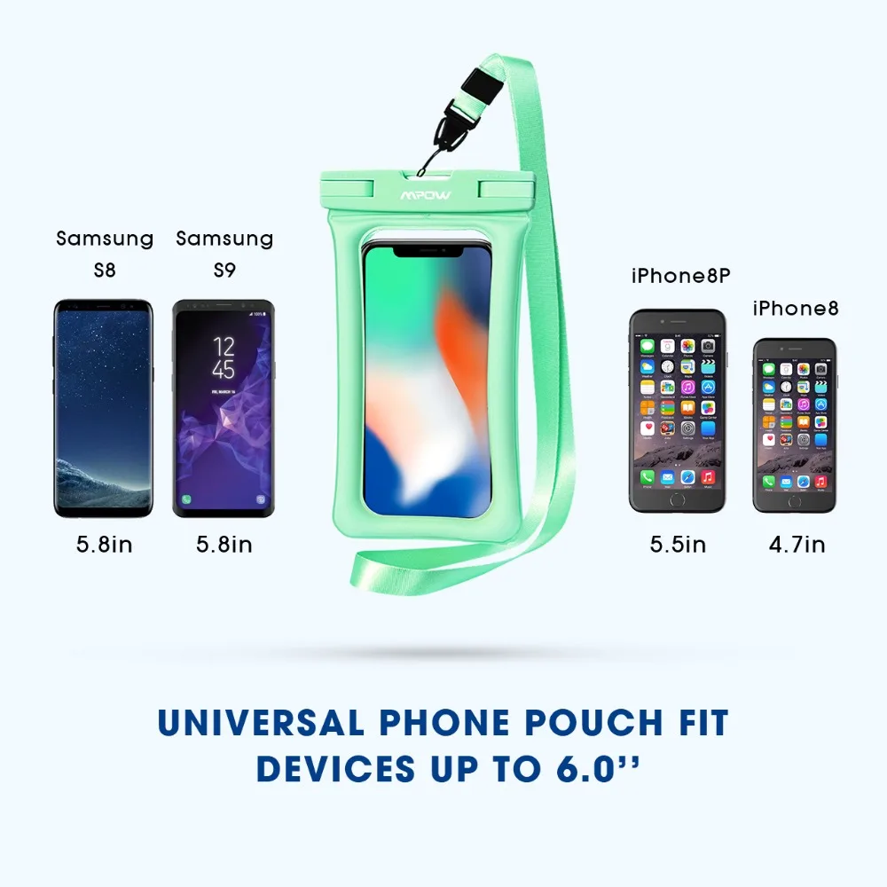 Mpow IPX8 Waterproof Bag Case Universal 6.5 inch Mobile Phone Bag Swim Case Take Photo Under water For iPhone Xs Samsung Huawei