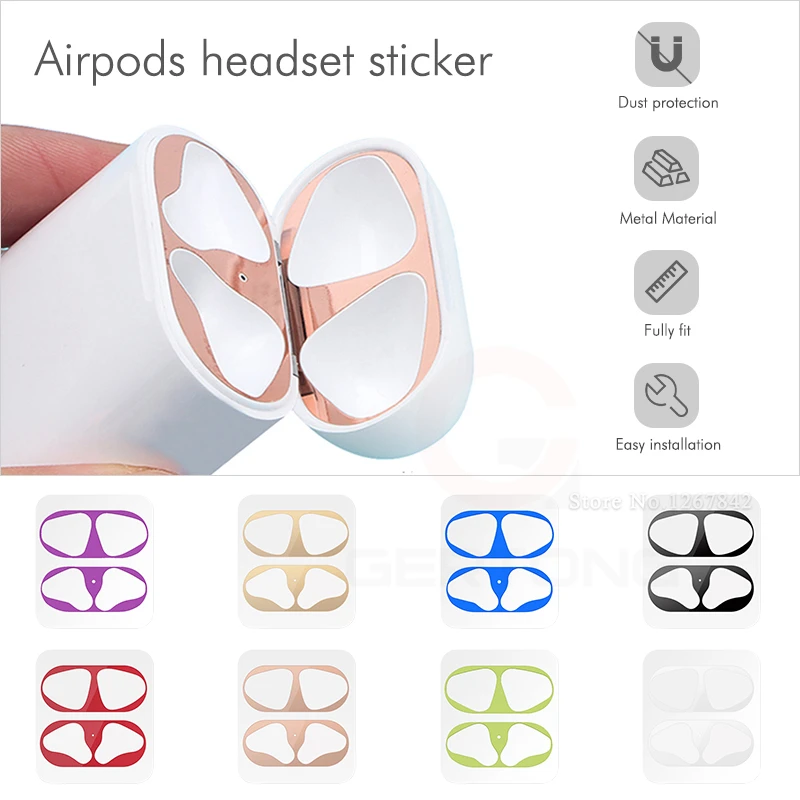 

1Set Internal Metal Dustproof Sticker for Apple AirPods Case Dust Patch for Air Pods Case Protection Sticker Earphone Accessory