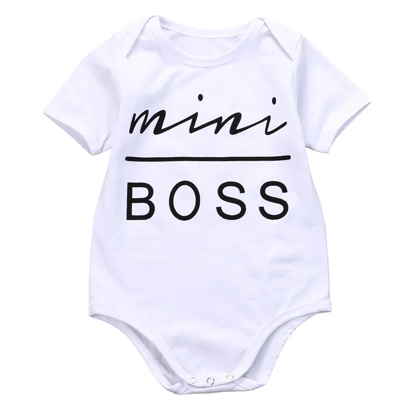 Для маленьких мальчиков и девочек с надписью Боди Одежда, новорожденных мини босс Корректирующие боди для женщин, хлопковый боди комбинезон Костюмы