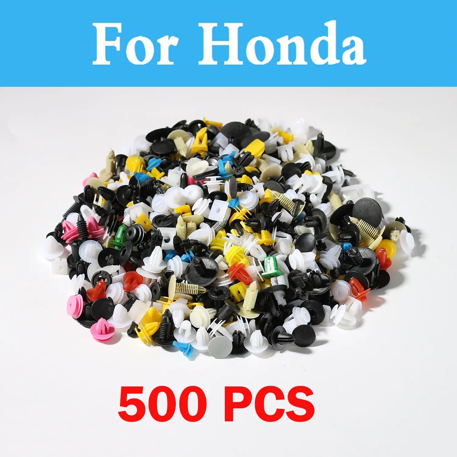 

New 500pcs Car Mixed Door Trim Panel Bumper Rivet Styling For Honda Hr-V Insight Inspire Clarity Fit Aria Integra Jazz Fit Fcx