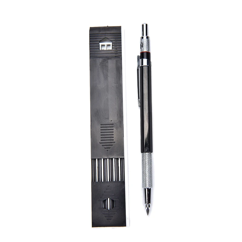 1 шт. 2,0 мм черный грифель держатель механический чертёжный карандаш с 12 шт. 2,0 мм черный грифель случайный цвет
