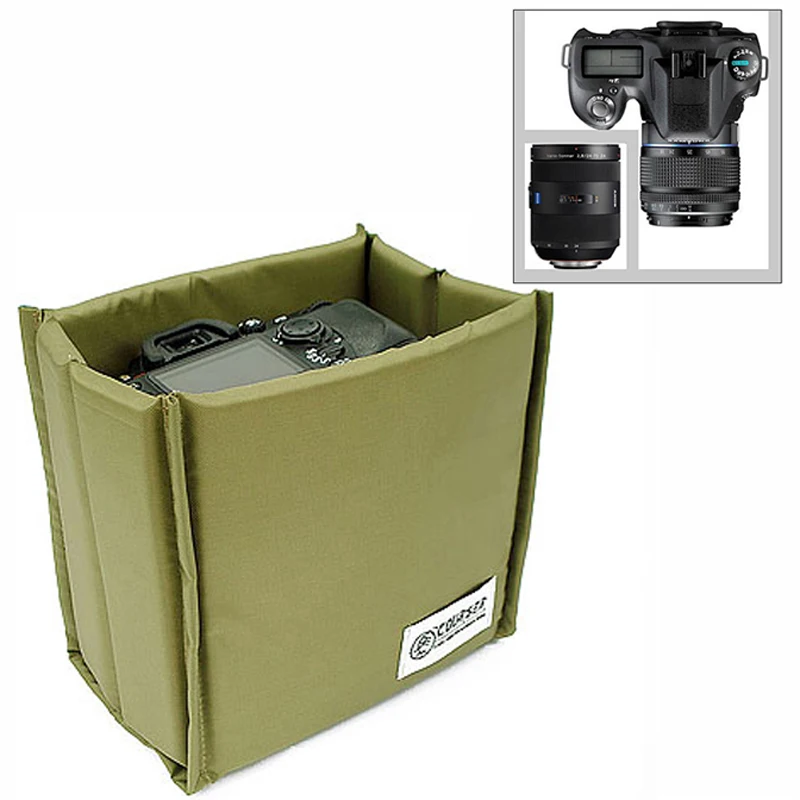 UK Camera Bag Padded Insert Carry Case Container For DSLR SLR Canon Nikon Lens