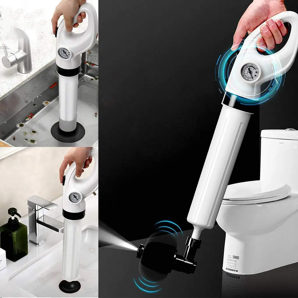  High Pressure Air Drain Blaster Gun Drain Clog Dredge Tools Powerful Toilet Plunger Auger Cleaner F