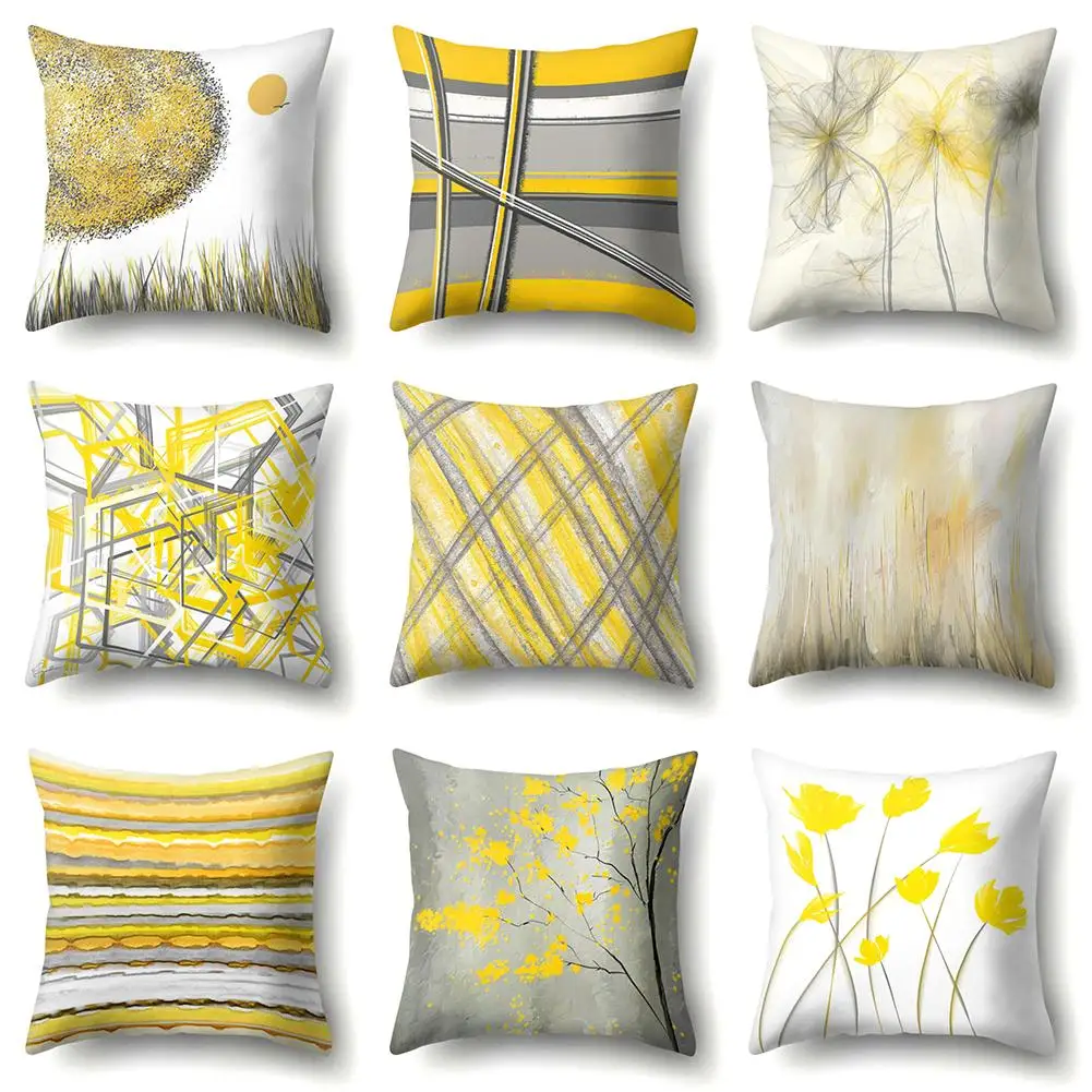 

Plant Lines Watercolor Painting Throw Pillow Case Sofa Cushion Cover Home Decor Fashion