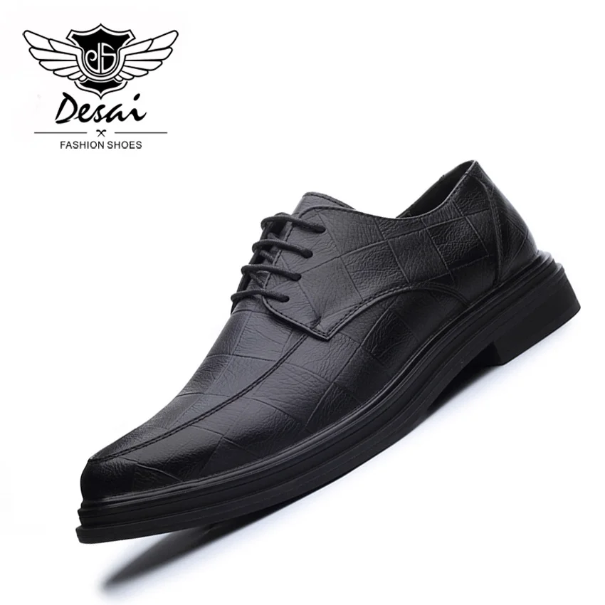 

DESAI Shoes Fashion Trend Korean British Men Shoes Spring Autumn Summer Leather Breathable Flat Business Casual Shoes wholesale