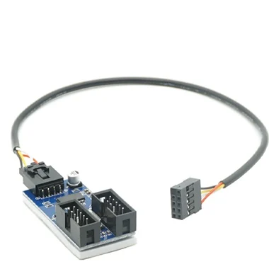 10pcs/lot 9 Pin USB Header Male 1 to 2 Female Extender Cable 9P USB2.0 Port Multiplier HUB | Компьютеры и офис