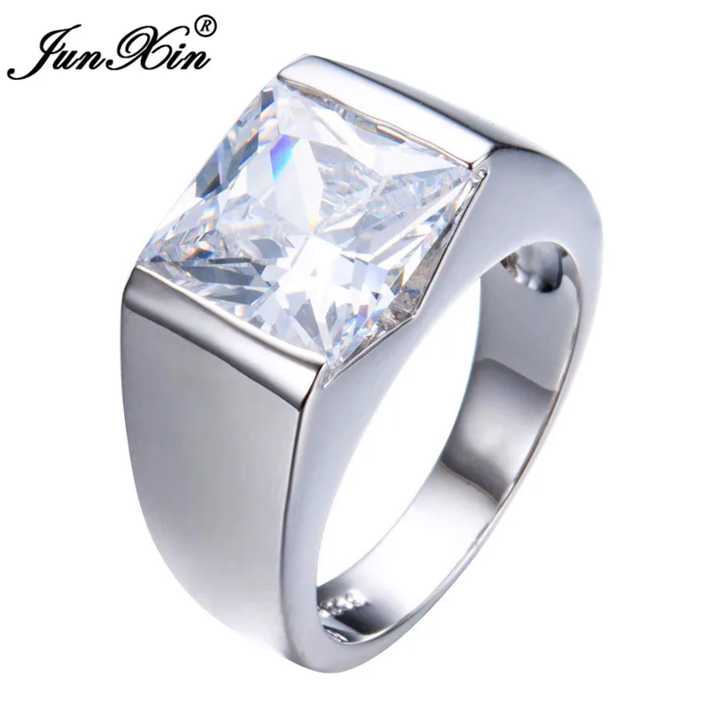Модное мужское женское простое белое кольцо с камнем, новая распродажа, циркониевое кольцо на палец, 925 пробы Серебряное кольцо для свадьбы и Помолвки