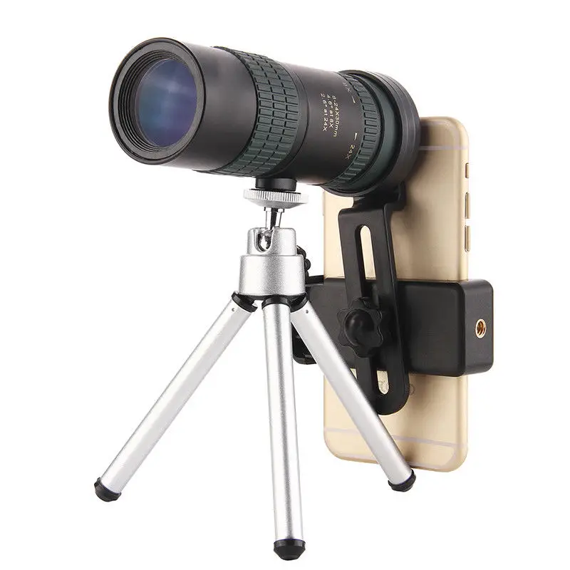 HK Portable 8X-24X Zoom Optical Telephoto Telescope Monocular Clip Phone Camera Lens for iPhone Samsung Xiaomi Redmi | Мобильные