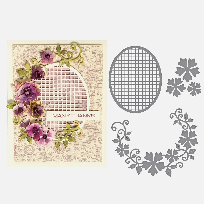 

Estel METAL CUTTING DIES Cut Floral Oval Etched Scrapbook PAPER CRAFT card album embossing stencils template punch