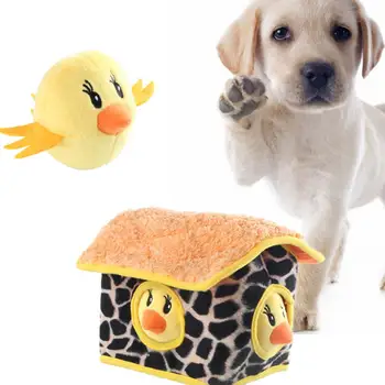 

Hiding Yellow Chick Pet Teeth-grinding Toy Interactive Pet Toys Pet Dog Squeaky Sound Toys Dogs Chew Training Toy