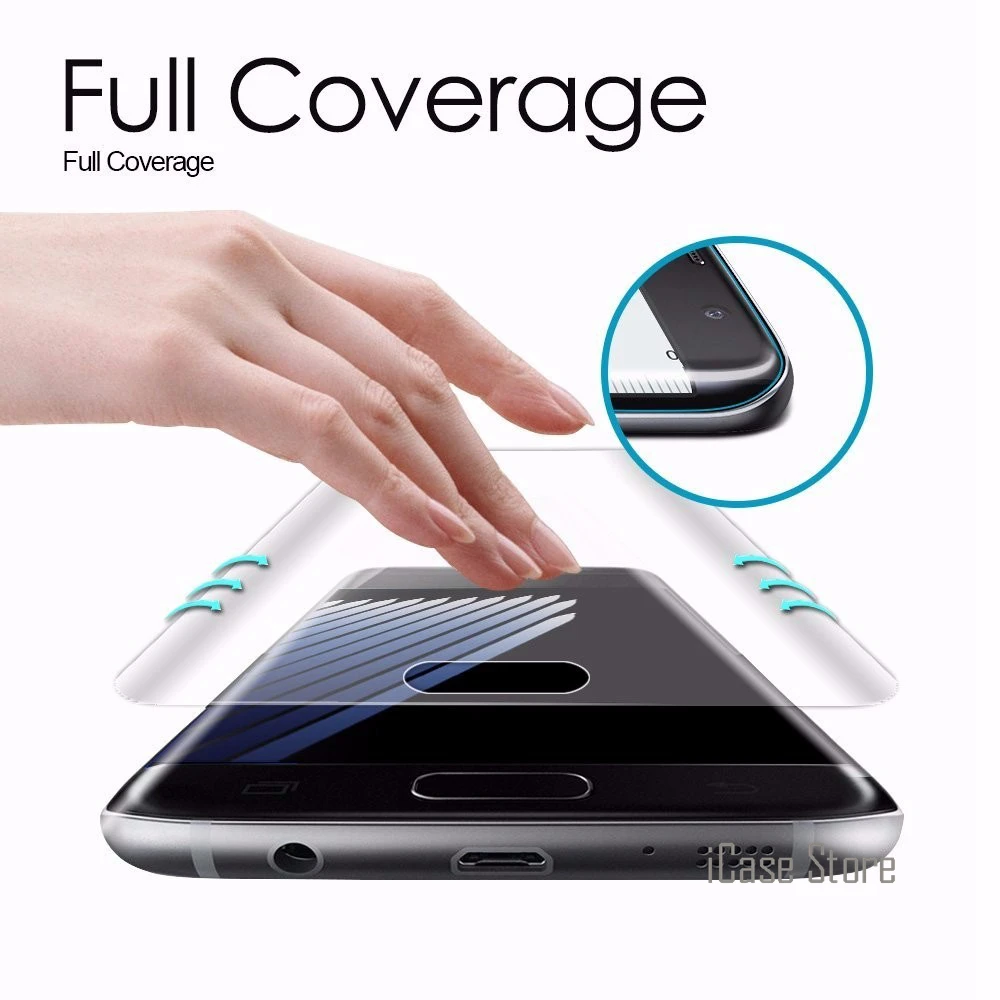 3D изогнутый круглый край закаленное Полное покрытие пленка для samsung Galaxy S7 Edge S6 edge S8 Plus защита экрана(не закаленное стекло