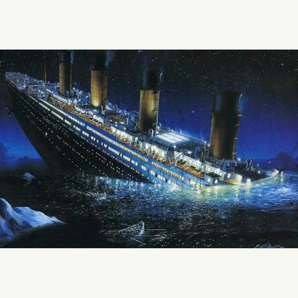 

5D DIY Full Square/round Diamond Painting Titanic ship Embroidery Cross Stitch Rhinestone Mosaic Home Decor