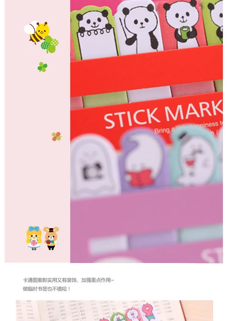 DIY Мини Симпатичные Kawaii мультфильм животных блокнот Стикеры доски памятки Примечание Бумага закладку для детей Творческий подарок