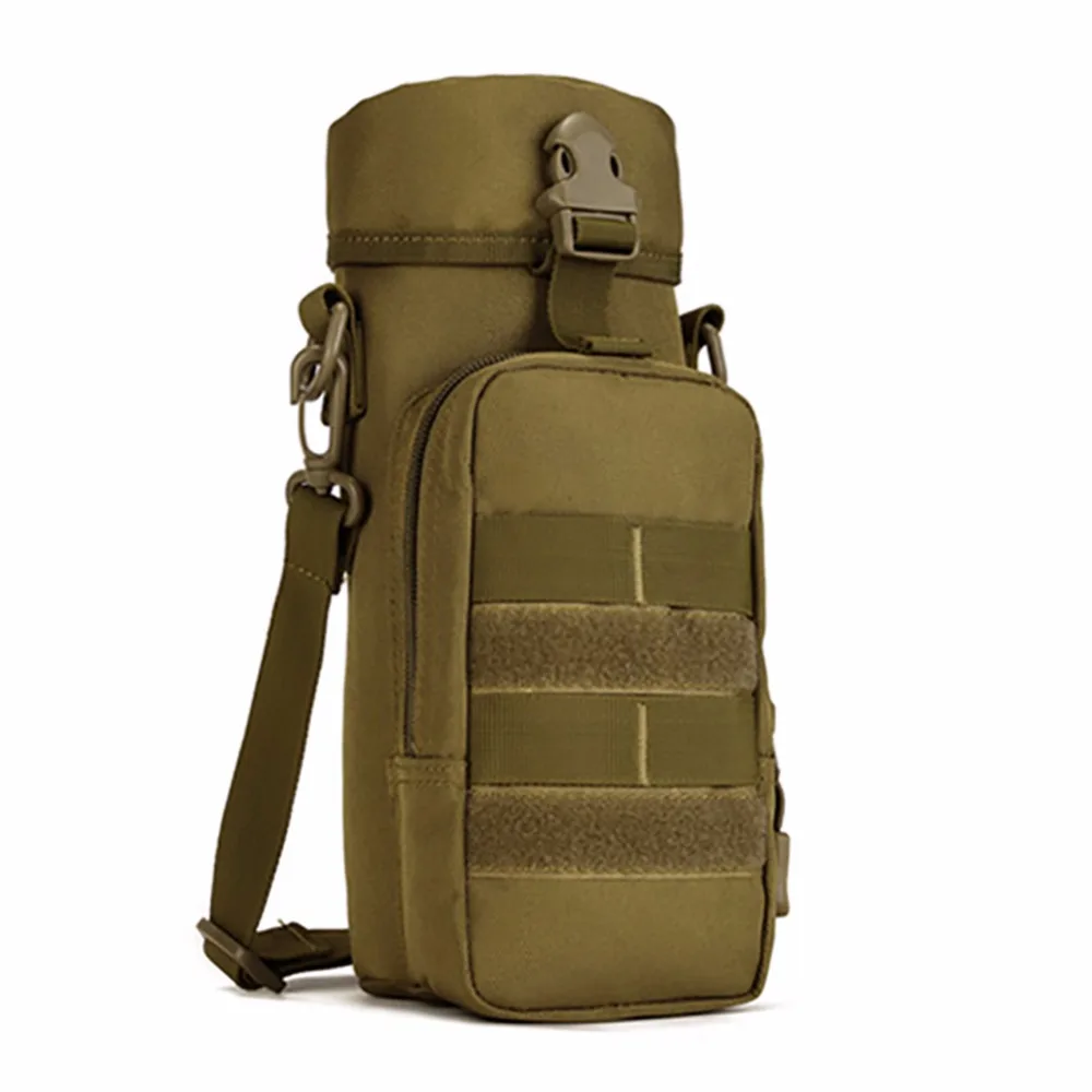 

Tactics Military Molle Water Bottle Pouch Hydration Bag Carrier Insulated Heat Cold Water Kettle Messenger Shoulder Bag
