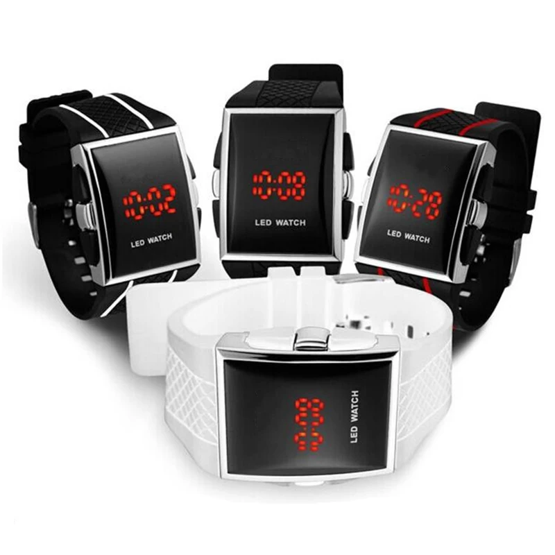 

Fashion Rectangle Women Fitness Digital Watch Men LED Sport Watch Silicone Strap Man Ladies Electronic Watch Unisex Clock 2018
