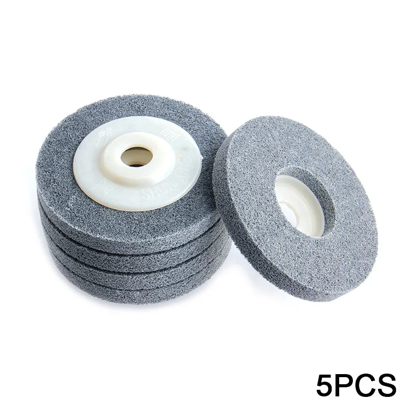 Nylon Fiber Polishing Wheel 4"/100mm Grinding Abrasive Disc 7p Metal Polishing Abrasive Tools - Цвет: 5pcs