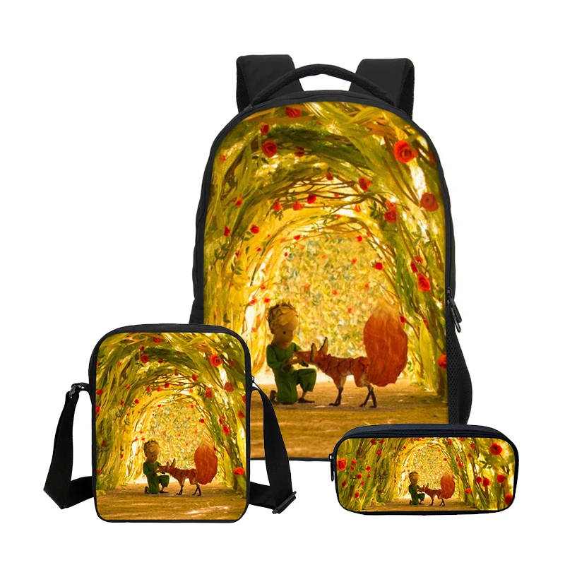 

VEEVANV Brand Designer The Little Prince Printing 3PC Set Backpacks For Boys Girls School Bookbag Shoulder Bag Daily Backpacks