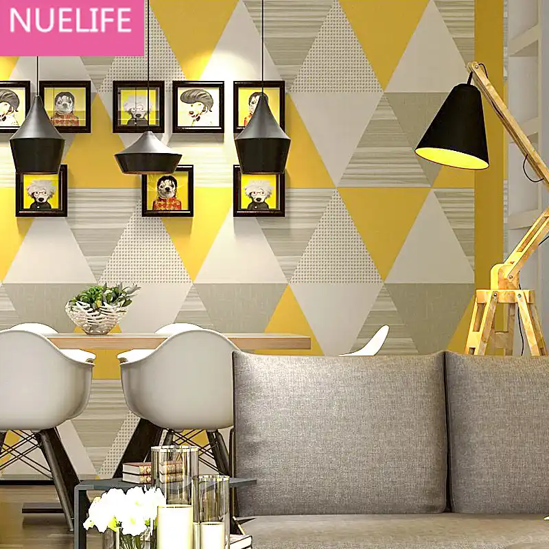 0 53x10m Korea Style Geometric Grid Box Pattern Wallpaper Living Room Bedroom Kids Room Tv Background Wallpaper