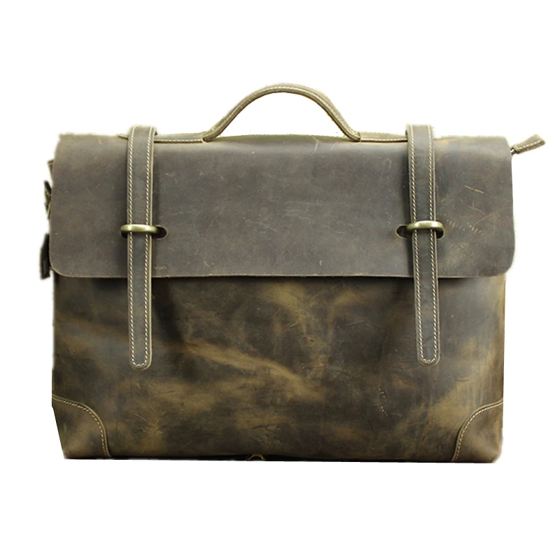 gentleman s west brzone Nubuck grease genuine cowhide leather travel crossbody Shoulder messenger font b laptop