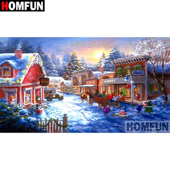 

HOMFUN Full Square/Round Drill 5D DIY Diamond Painting "Christmas" Embroidery Cross Stitch 5D Home Decor Gift A09546