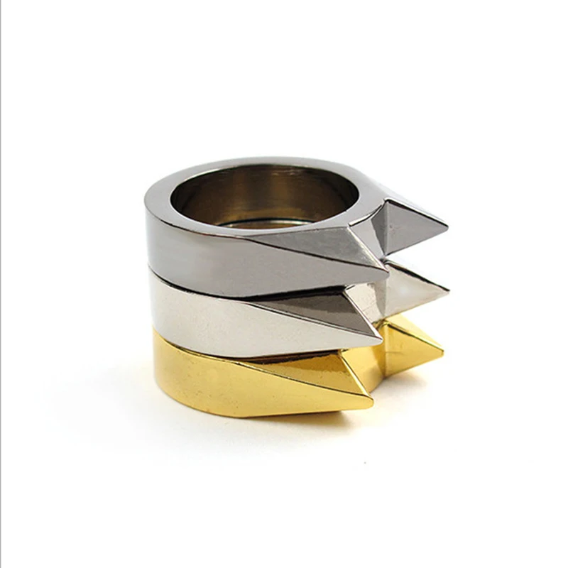 3Pcs Self-Defense Ring Women Men Safety Survival Tool Stainless Steel Finger Defense Ring Anti-wolf Self Protect Weapon Outdoor