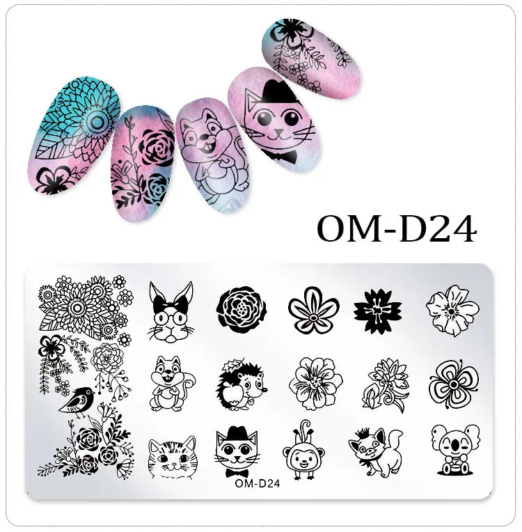 1Pc Nail Stamping Plates Lace Flower Animal Geometry Pattern Nail Art Stamp Stamping Template Image Plate Stencil Manicure Tools