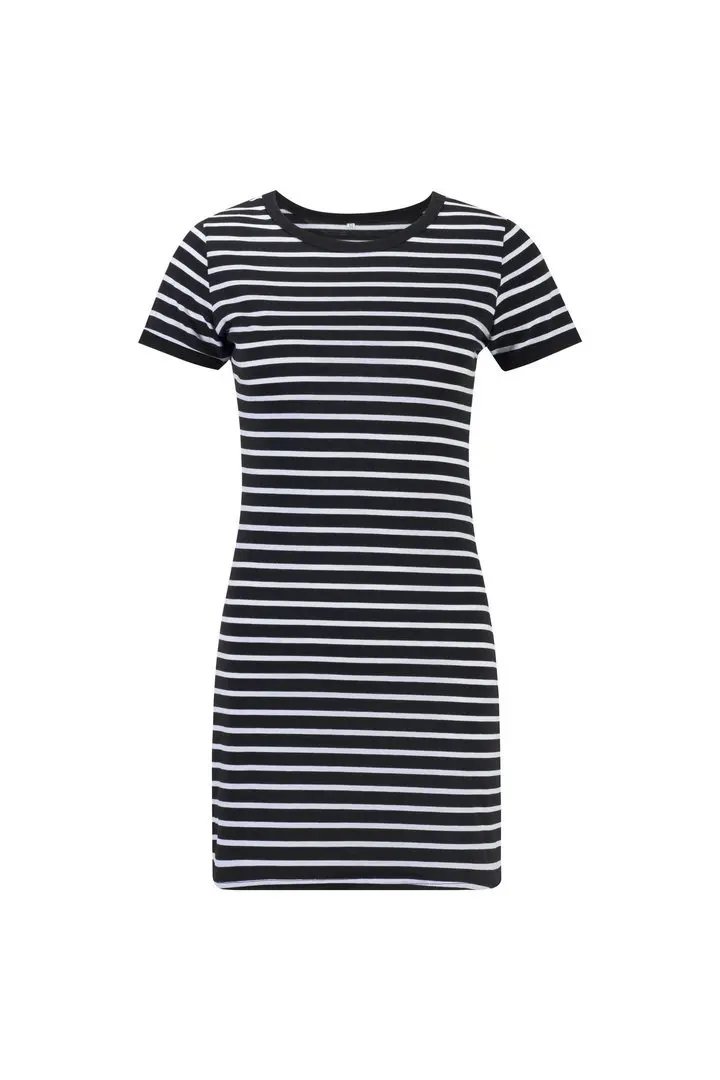 Summer Casual Striped O-neck Short-sleeved Dress Black And White Striped Dresses Casual Elegant Sheath Slim Dress macys dresses