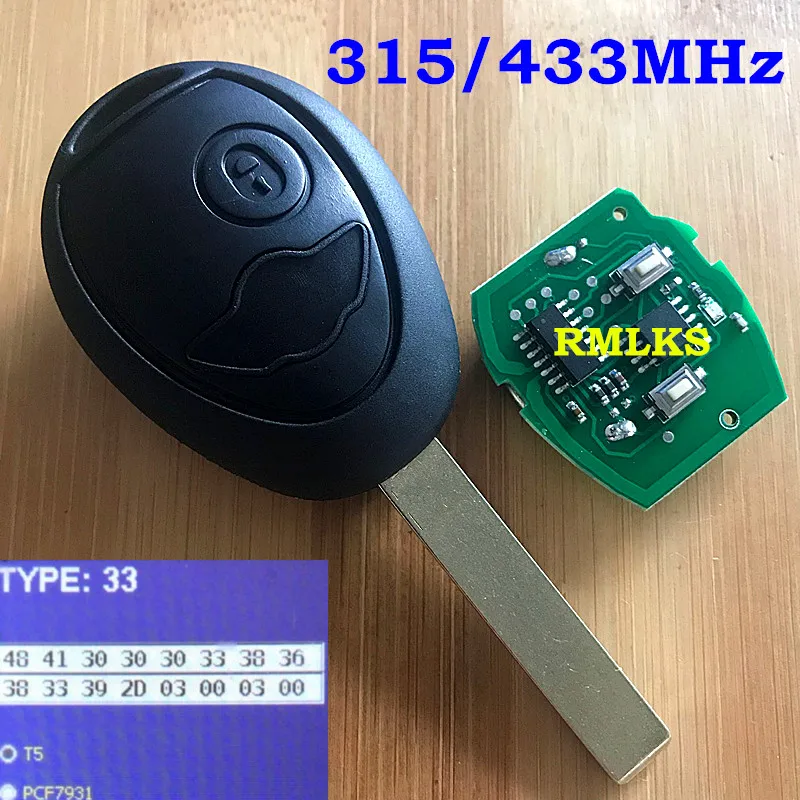 New Uncut 2 Button Remote Key For BMW Mini Cooper S R50 R53 433MHZ ID73 Chip With Code | Автомобили и мотоциклы