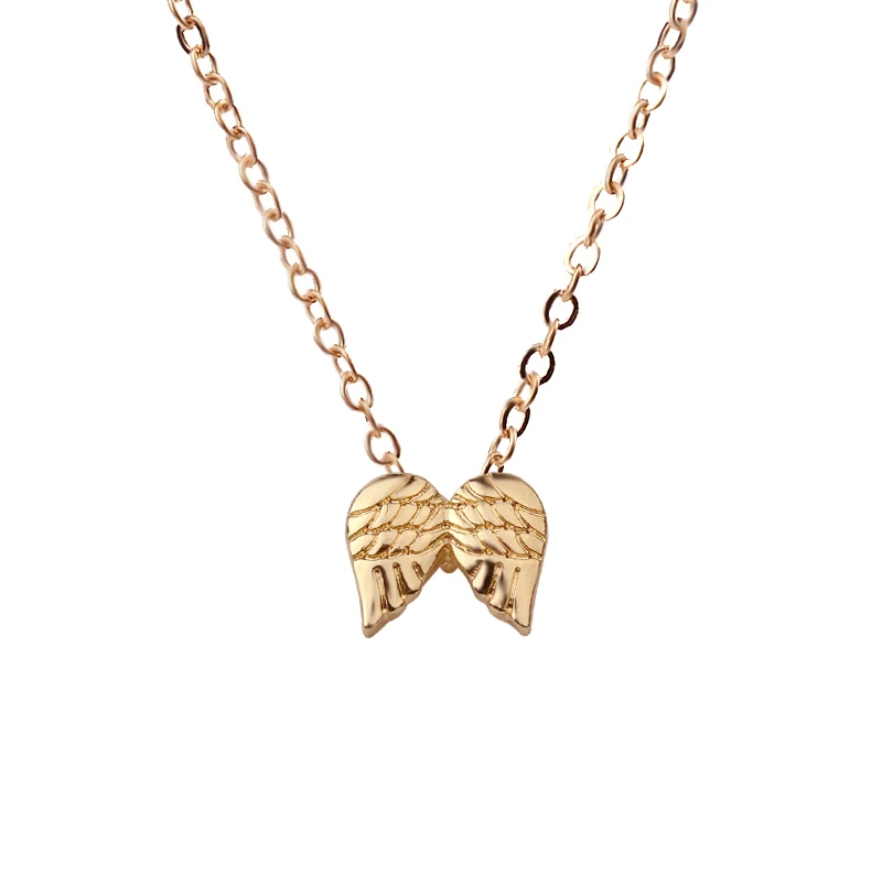 Collares Real New Arrival Link Chain Trendy Women Collier Maxi Necklace 2017 Fashion Angel Wings Contracted Female | Украшения и