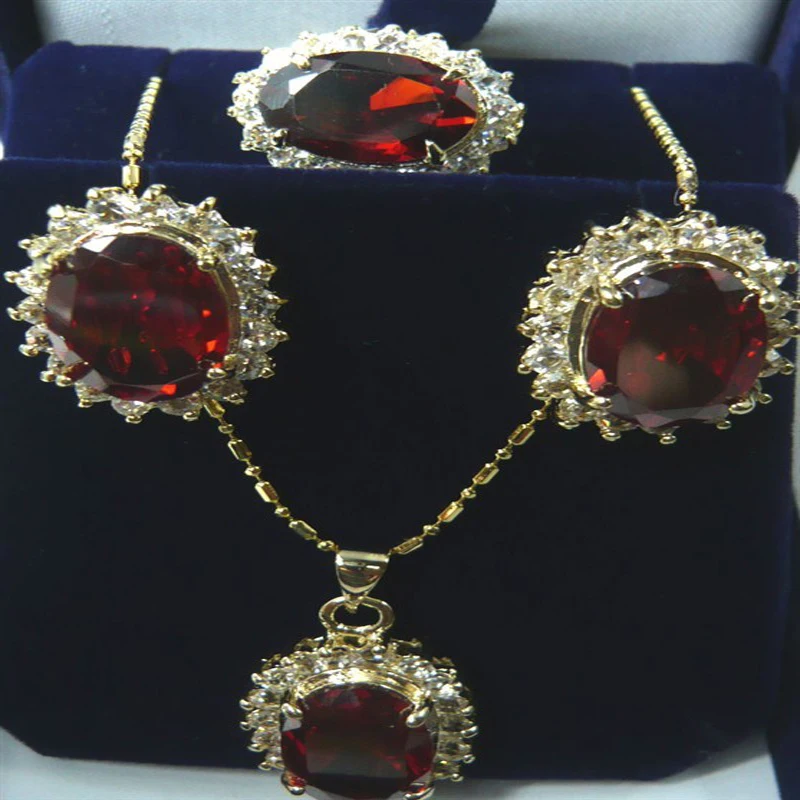 

Jxryxrth New Women's Necklace/Earrings/Ring jewelry set 2S65D
