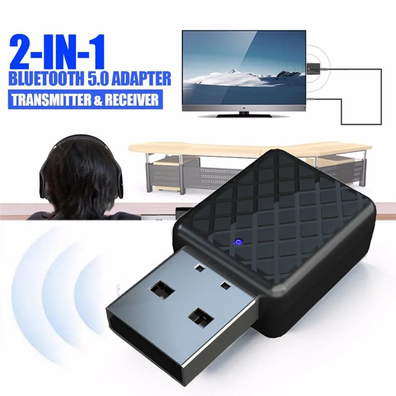 

Bluetooth V5 Transmitter & Receiver A2DP Audio 3,5mm-Klinkenstecker-Aux-Adapter Music Dongle Adapter for TV PC