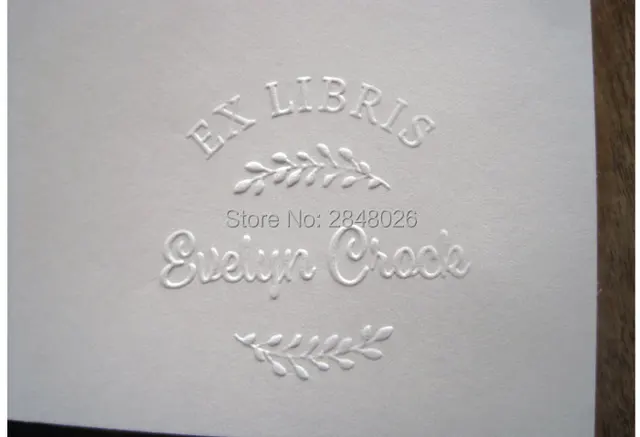 Custom Ex Libri Embosser Stamp Personalized Wedding Wreath Custom Ex Libri Embosser Stamp Personalized Wedding Wreath Steel