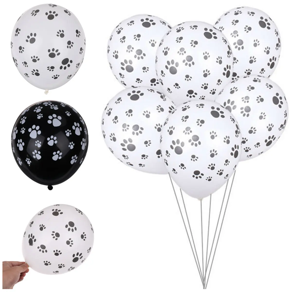 10pcs/lot High Quality Black Dog Feet LaTeX Balloons Festival Party