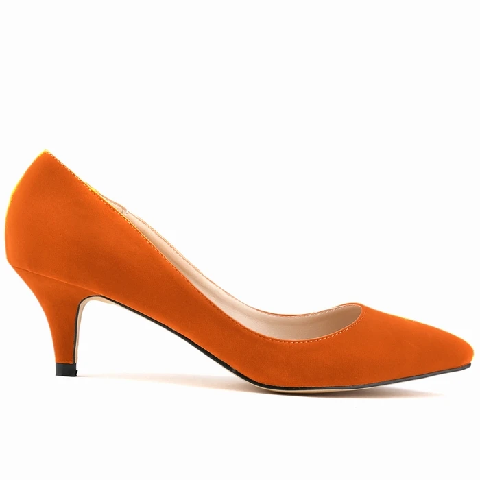 LOSLANDIFEN/женские фиолетовые туфли; пикантные туфли на высоком каблуке; сезон весна-лето; туфли на шпильке с острым носком; 6 см, 8 см, 11 см; escarpins femme; размер 42 - Цвет: 678 6cm orange