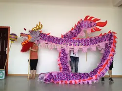 18 M 10 взрослых костюм для игры Loong китайский дракон DANCE Шелковый Folk Festival праздничный костюм 10 взрослых, чтобы играть