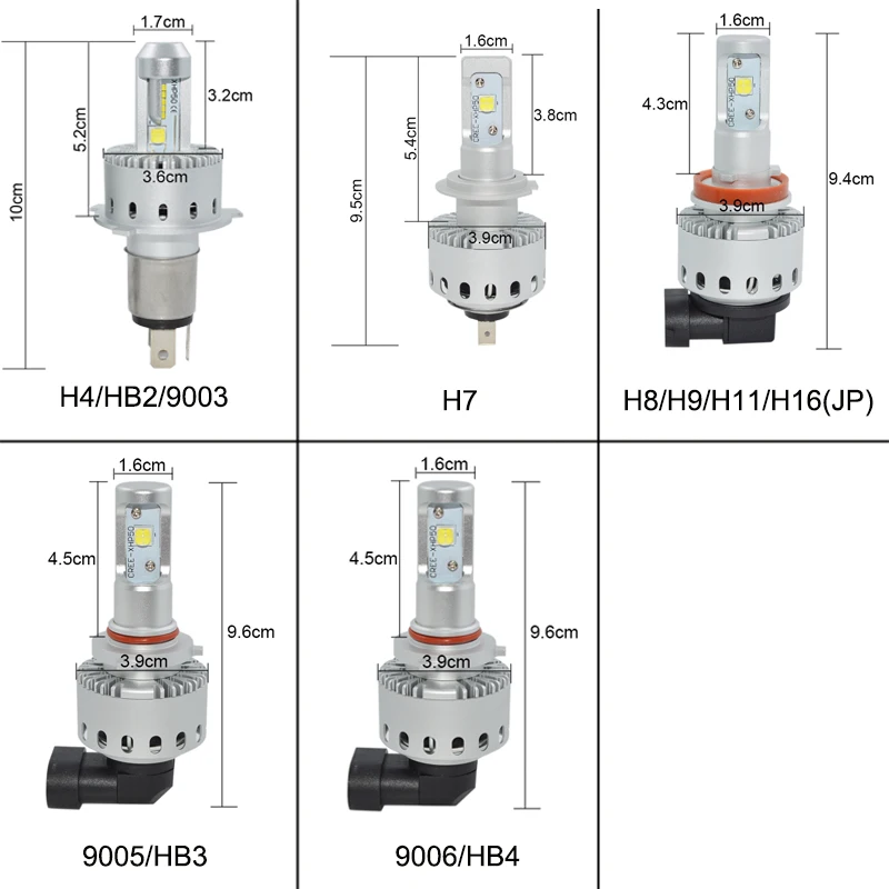 Лампа для Фар H4 H7 led H8 H9 H11 HB3 9005 9006 HB4 Высокая мощность 80 Вт Автомобильные фары Led белый 6000 К автомобильный Стайлинг