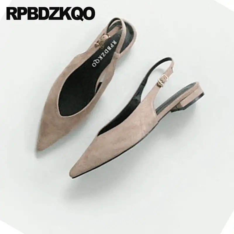 black suede slingback flats