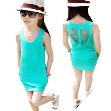 Летнее платье для маленьких девочек, Открытое платье для подростков, хлопковые платья принцессы для девочек 4-7 лет, От 8 до 13 лет