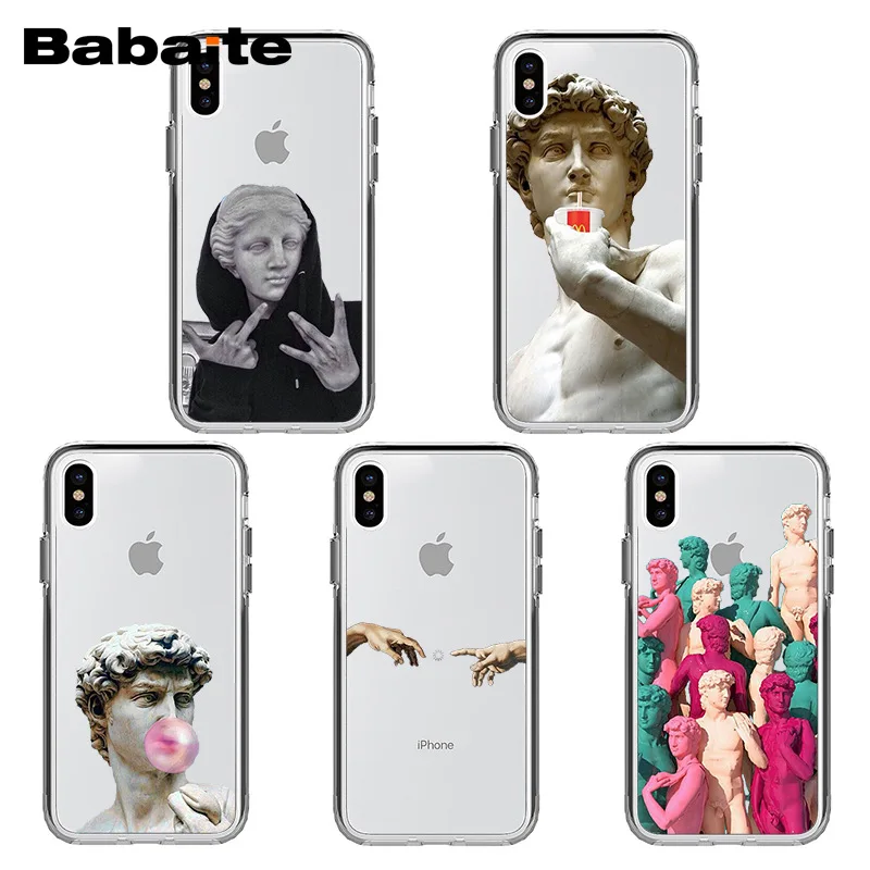 Babaite Alternative statue art Pattern TPU Soft Phone Cell Phone Case for iPhone 8 7 6 6S plus X Xs Xr XsMax 5 5s SE 5c Cover