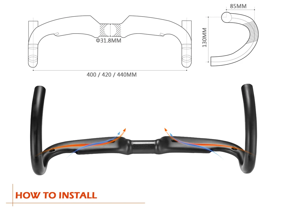 OG-EVKIN HB-002 AERO руль из углеродного волокна, 31,8 мм 400/420/440 мм шоссейный велосипед/MTB руль для велосипеда из углеродного волокна, шоссейный велосипед ручка бар руль велосипеда Запчасти