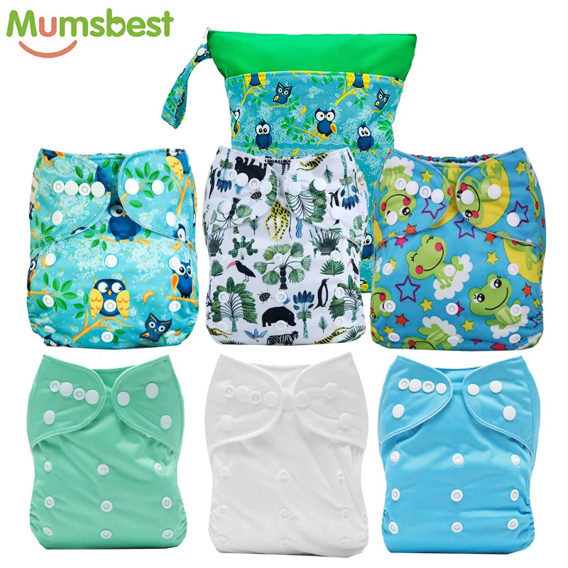 [Mumsbest] Baby Cloth Pocket Nappy Reusable Washable Green Waterproof